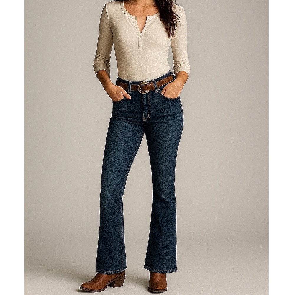 Ralph Lauren Jeans Co Women's Bootcut Med Wash Denim Jeans Size 8 Preppy Western
